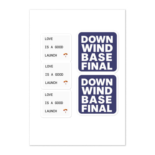 LAUNCH & FLIGHT CO. STICKER Good Launches/Landings Sticker Sheet