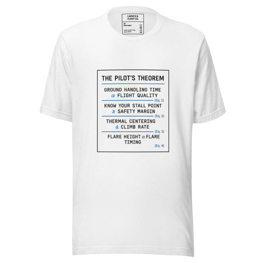 LAUNCH & FLIGHT CO. T-SHIRT Solid White Blend / XS Pilot’s Theorem | Proof That Lift Happens