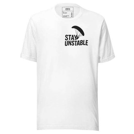 LAUNCH & FLIGHT CO. T-SHIRT White / XS Stay Unstable | Trimmed for Lift