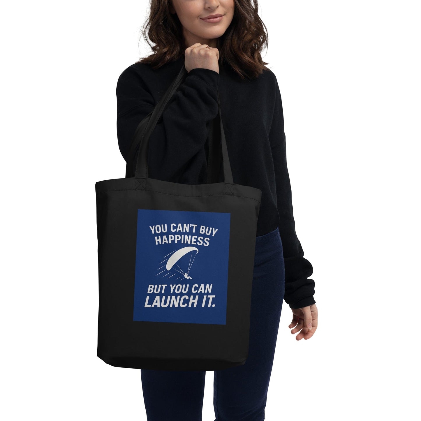 LAUNCH & FLIGHT CO. Black You Can’t Buy Happiness | Tote for the Terminally Lifted