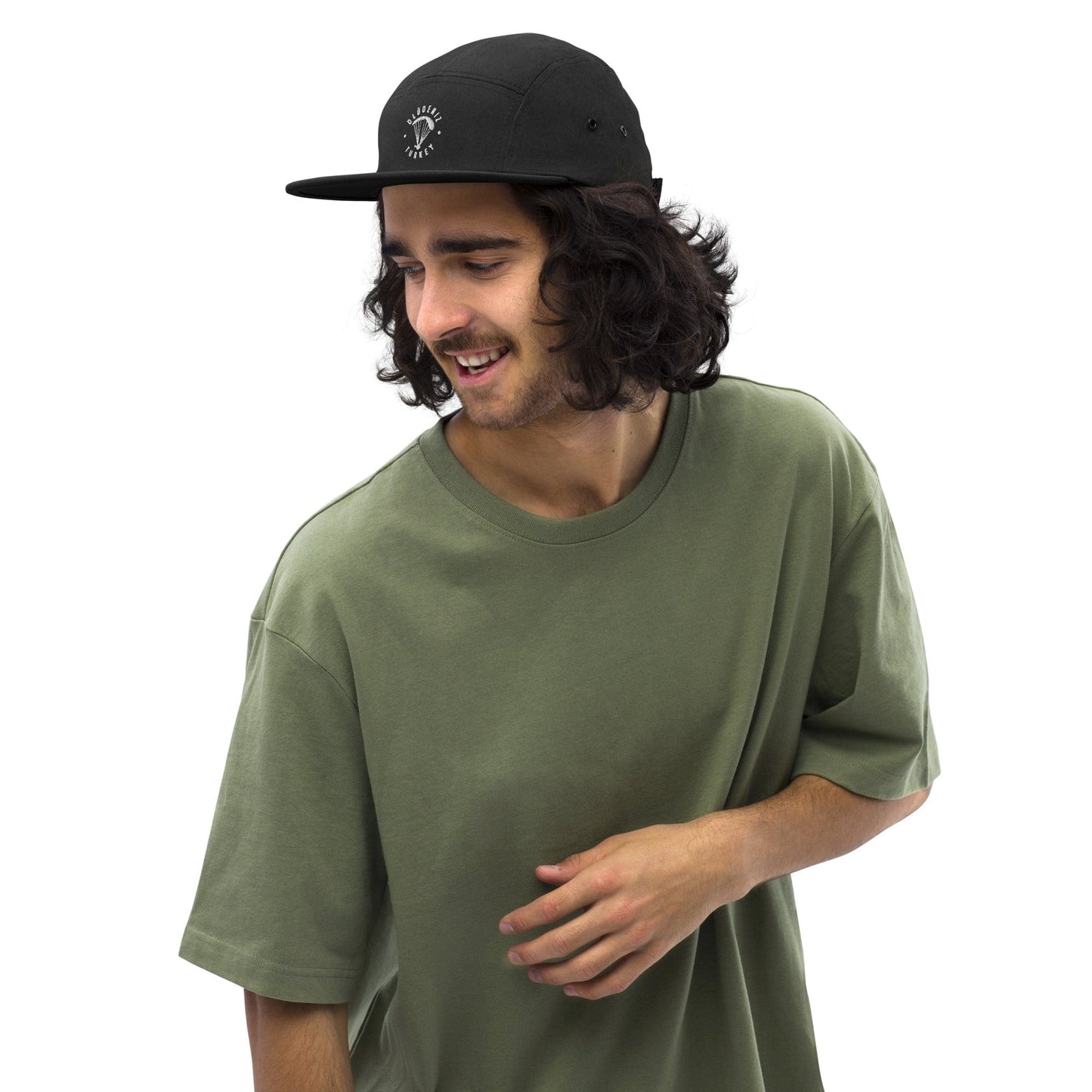 LAUNCH & FLIGHT CO. EMBROIDERY Black Ölüdeniz Camper Cap | Lift Meets Leisure