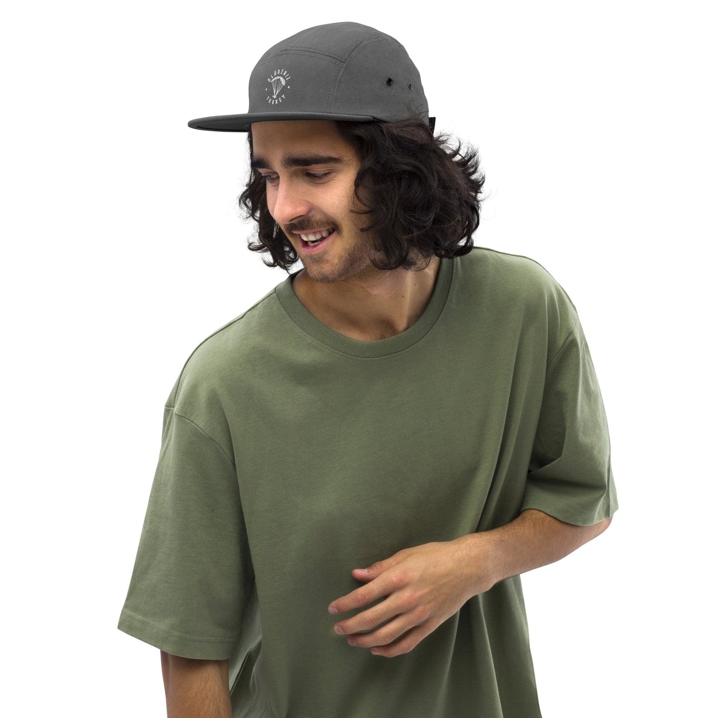 LAUNCH & FLIGHT CO. EMBROIDERY Grey Ölüdeniz Camper Cap | Lift Meets Leisure