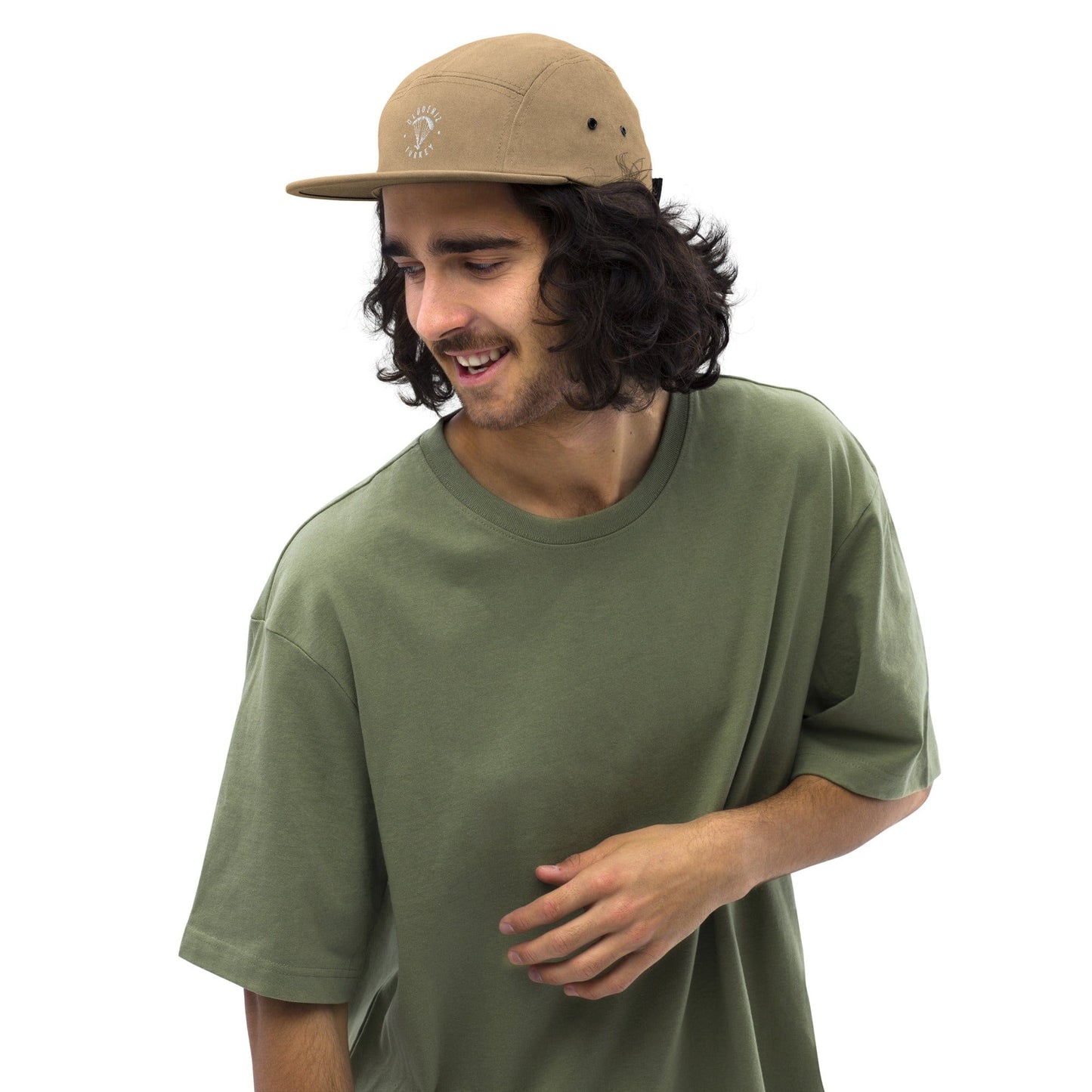 LAUNCH & FLIGHT CO. EMBROIDERY Khaki Ölüdeniz Camper Cap | Lift Meets Leisure