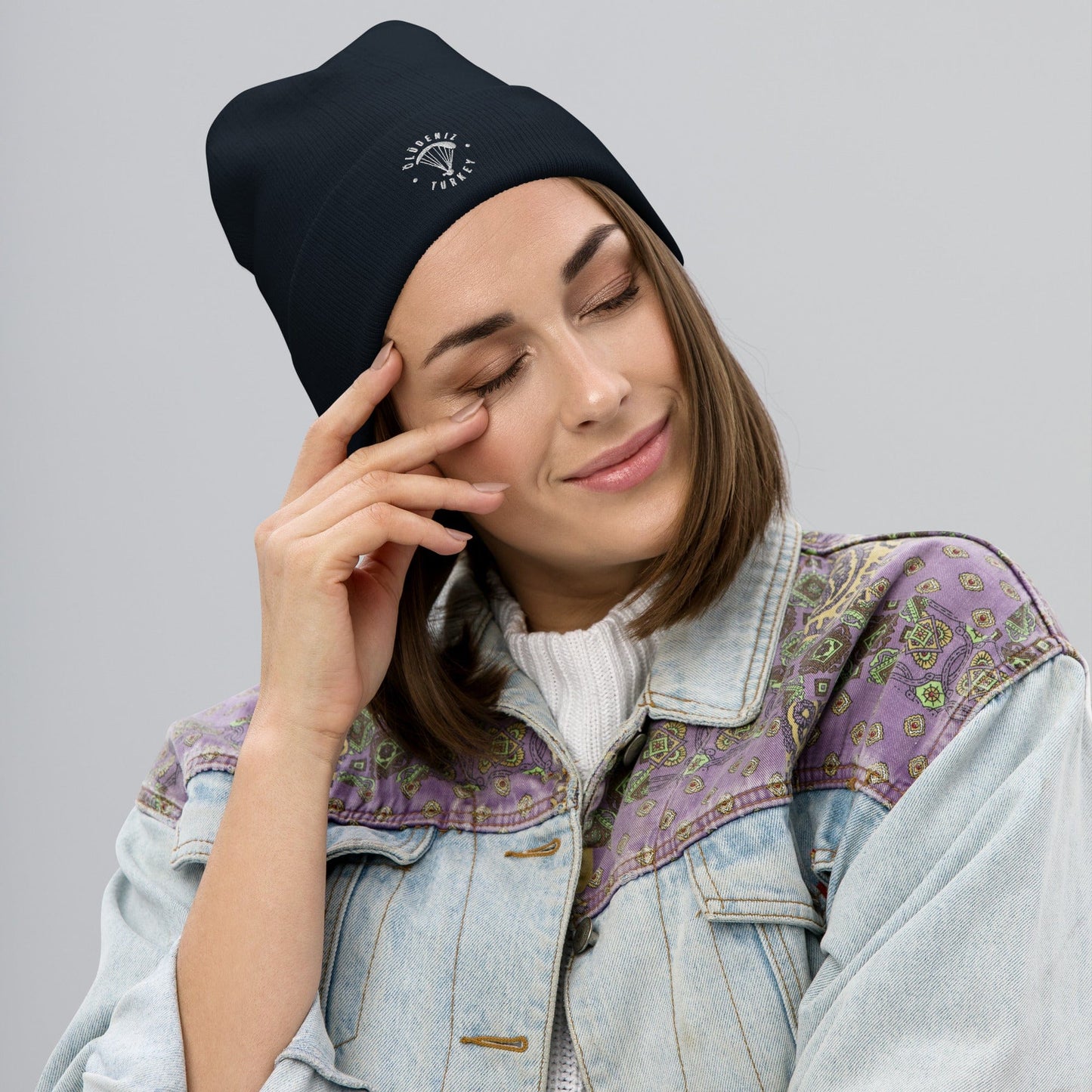 LAUNCH & FLIGHT CO. EMBROIDERY Ölüdeniz Beanie | Paragliding Embroidered Hat