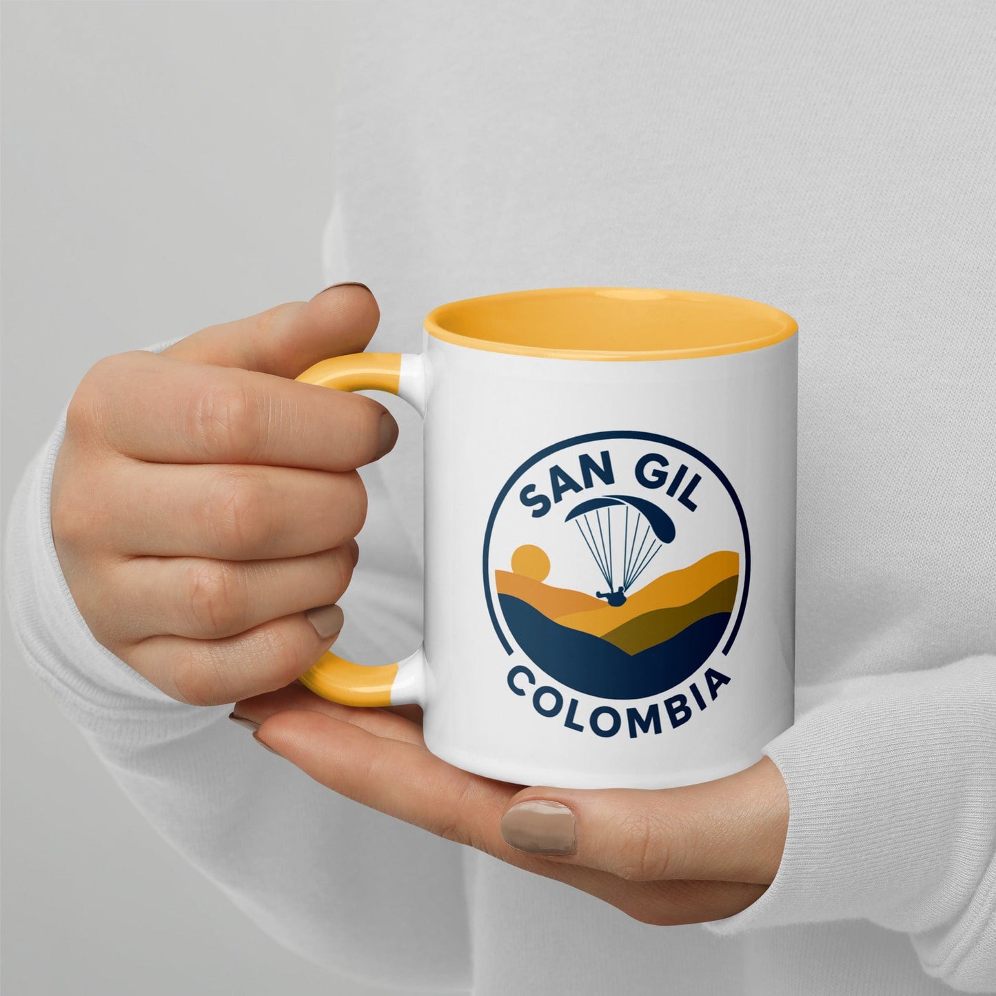 LAUNCH & FLIGHT CO. Golden Yellow San Gil Mug | Paragliding San Gil Colombia Coffee Cup for Pilots