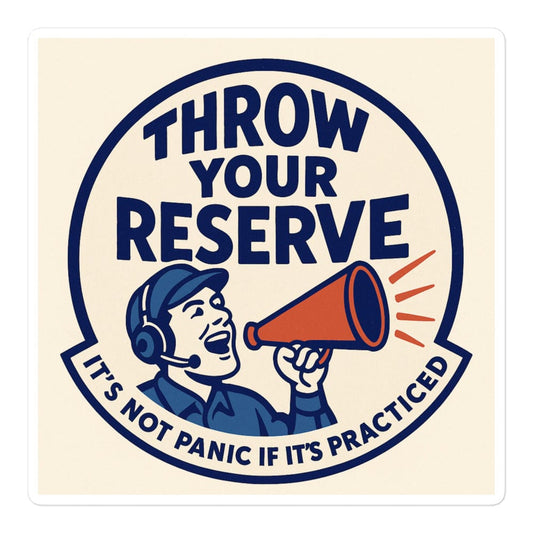 LAUNCH & FLIGHT CO. STICKER 5.5″×5.5″ When “calm under pressure” comes with a splashdown clause.