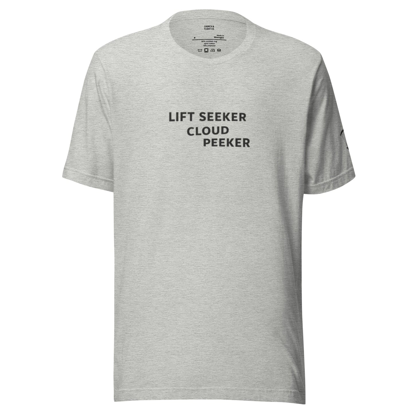 LAUNCH & FLIGHT CO. T-SHIRT Athletic Heather / XS Lift Seeker / Cloud Peeker Tee | For pilots who don’t stop climbing when the ridge ends