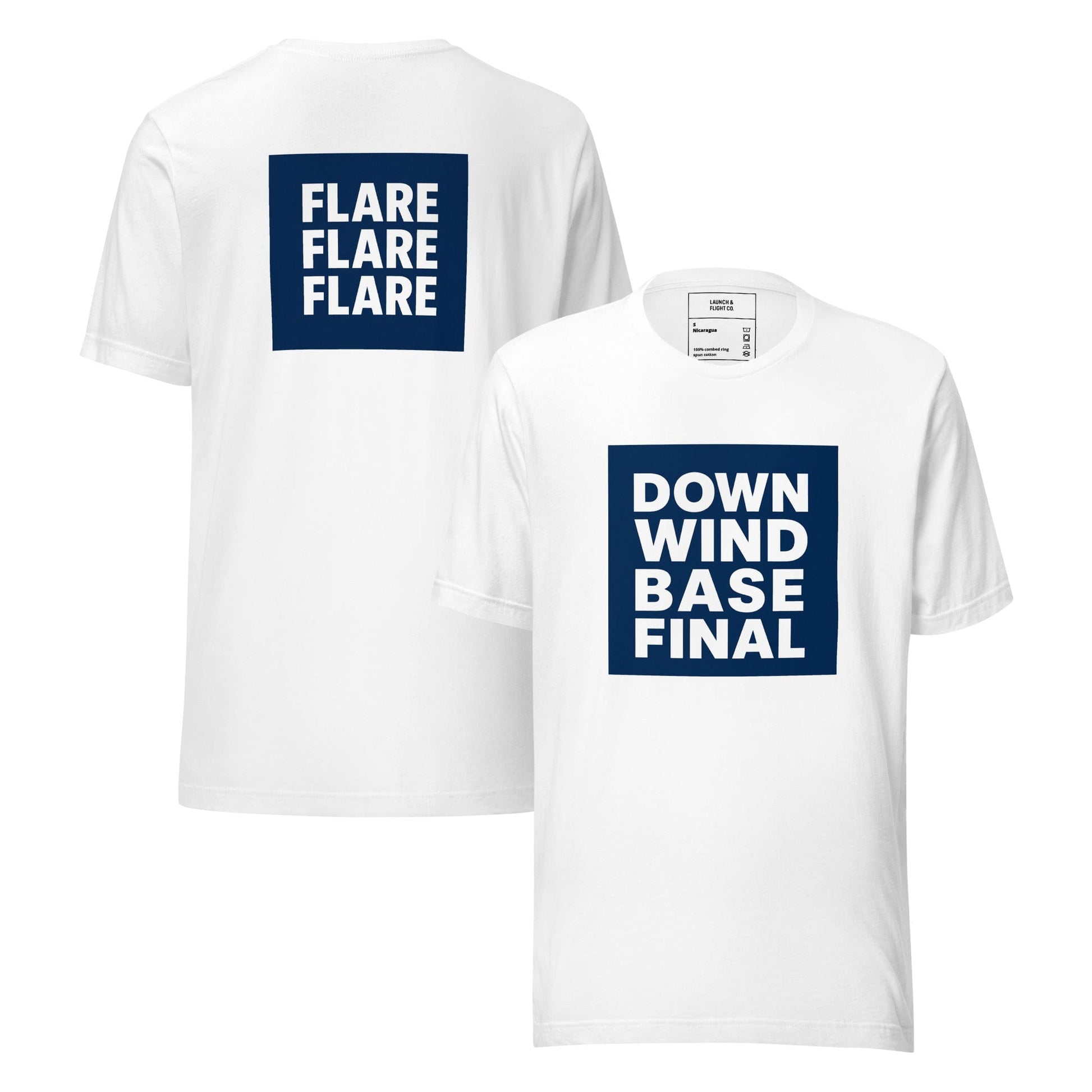 LAUNCH & FLIGHT CO. T-SHIRT Downwind • Base • Final | Where Good Landings Begin