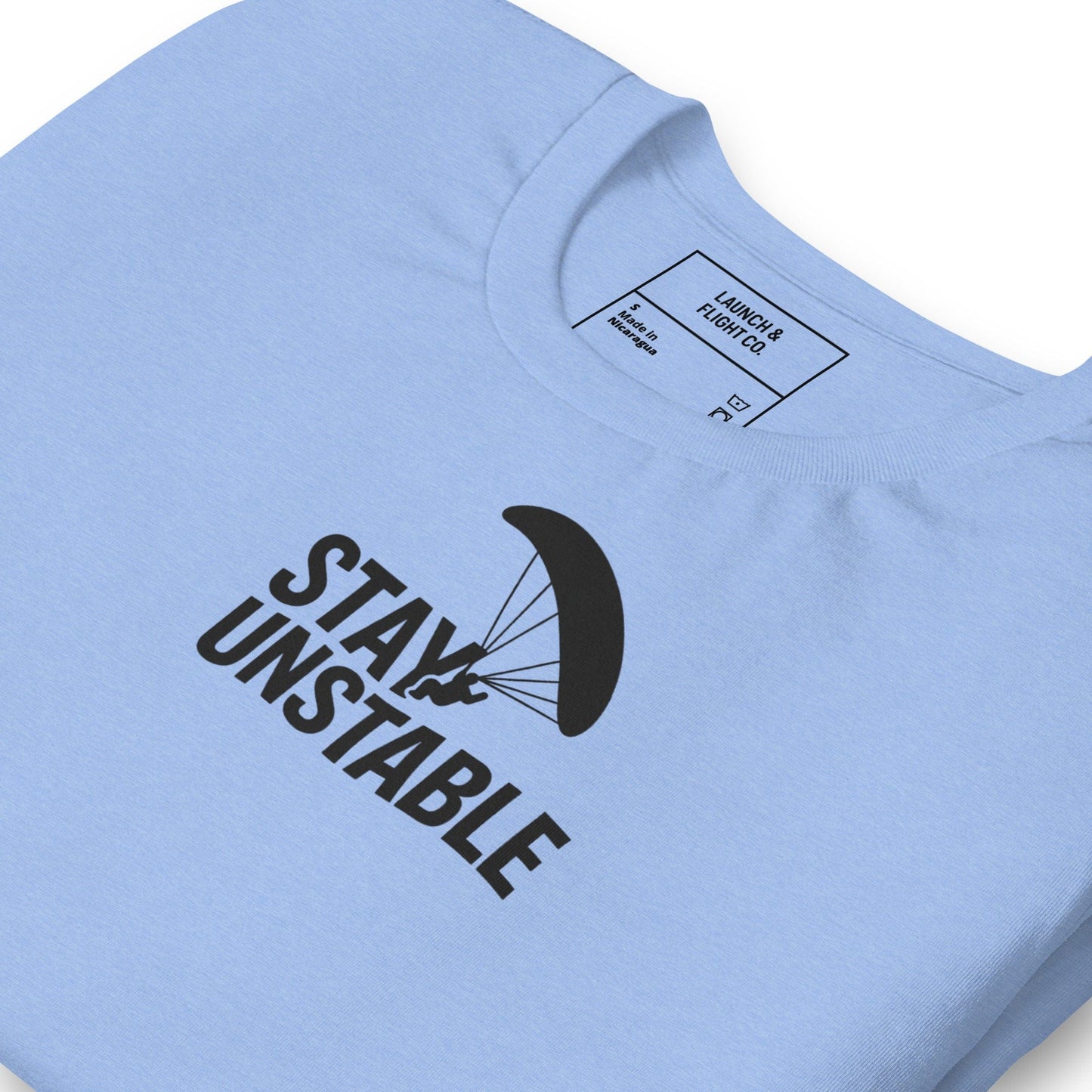 LAUNCH & FLIGHT CO. T-SHIRT Heather Carolina Blue / S Stay Unstable | Trimmed for Lift
