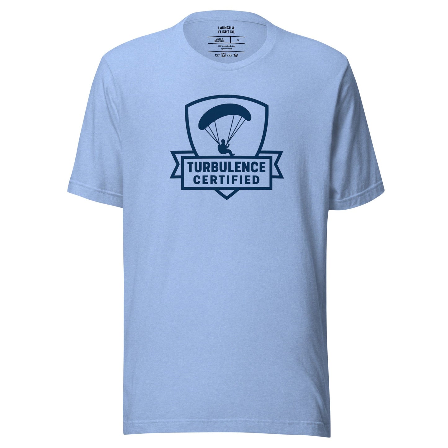 LAUNCH & FLIGHT CO. T-SHIRT Heather Carolina Blue / XS Turbulence Certified | Paragliding T-Shirt