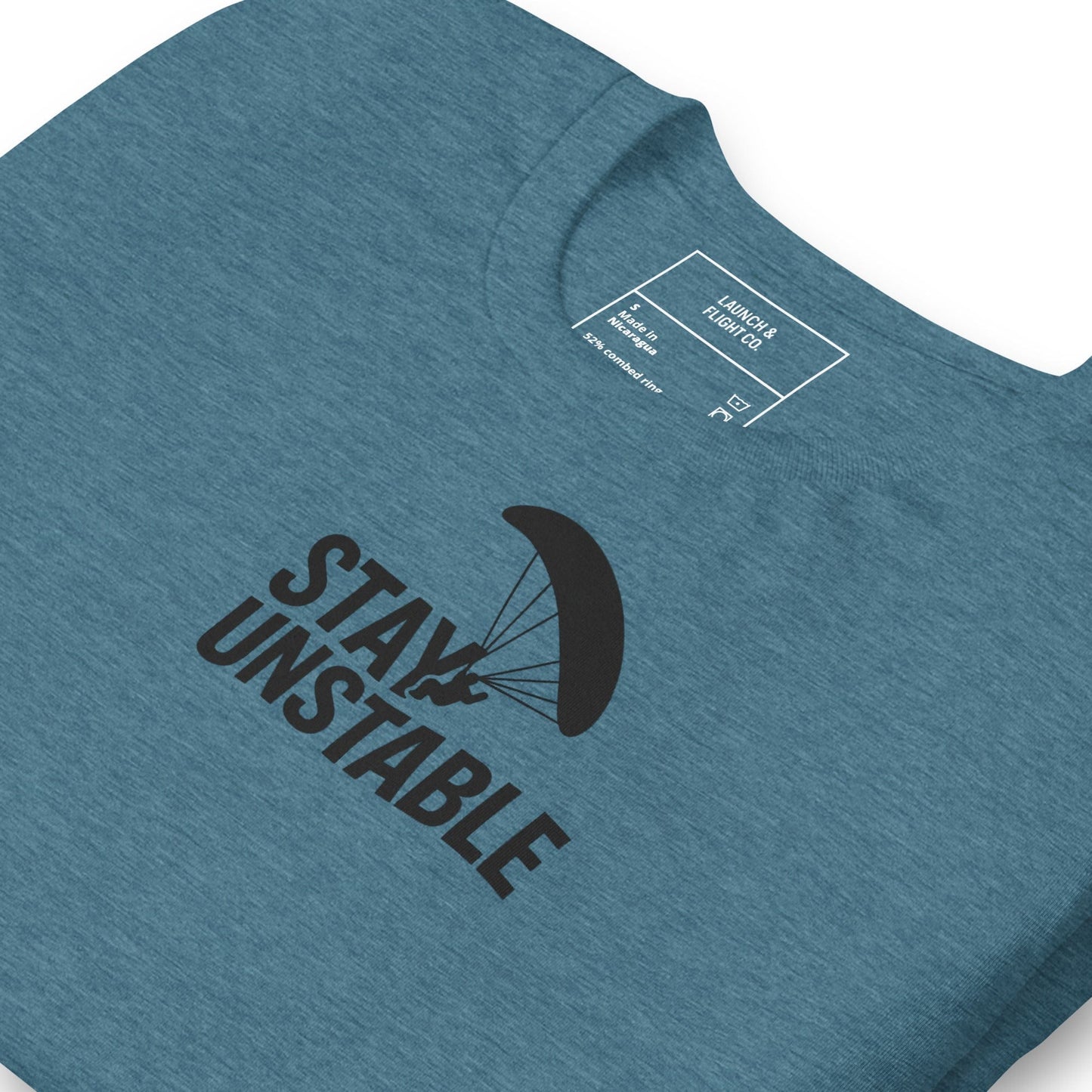 LAUNCH & FLIGHT CO. T-SHIRT Heather Deep Teal / S Stay Unstable | Trimmed for Lift