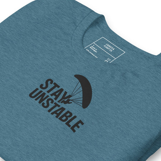 LAUNCH & FLIGHT CO. T-SHIRT Heather Deep Teal / S Stay Unstable | Trimmed for Lift
