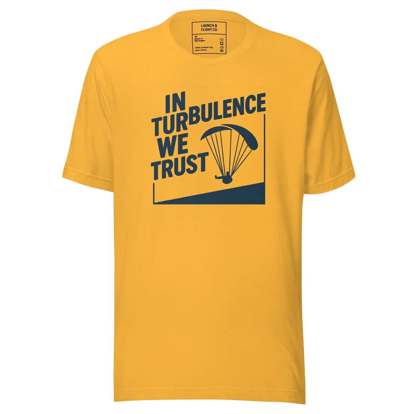 LAUNCH & FLIGHT CO. T-SHIRT Heather Yellow Gold / XS In Turbulence We Trust | Certified Bumpy Since Forever