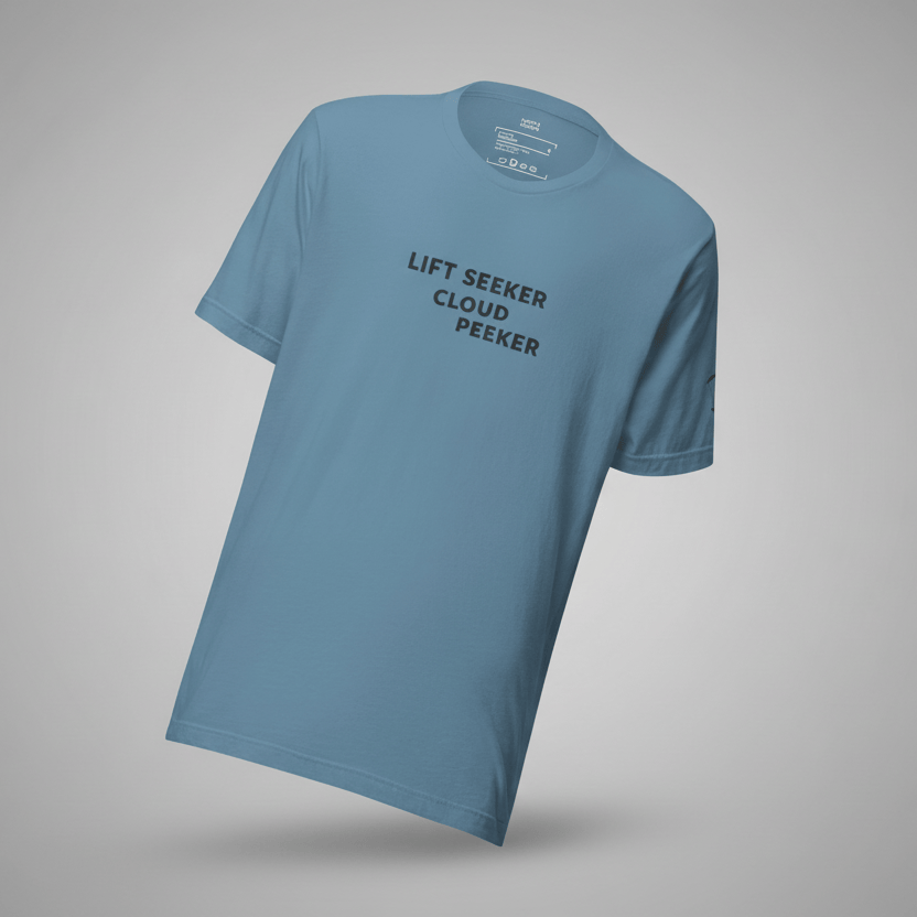 LAUNCH & FLIGHT CO. T-SHIRT Lift Seeker / Cloud Peeker Tee | For pilots who don’t stop climbing when the ridge ends