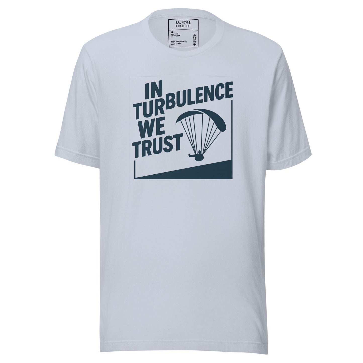 LAUNCH & FLIGHT CO. T-SHIRT Light Blue / XS In Turbulence We Trust | Certified Bumpy Since Forever