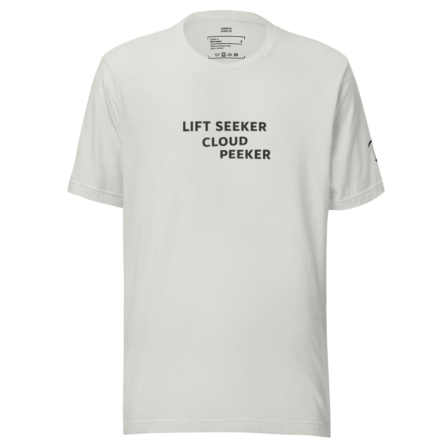 LAUNCH & FLIGHT CO. T-SHIRT Silver / S Lift Seeker / Cloud Peeker Tee | For pilots who don’t stop climbing when the ridge ends