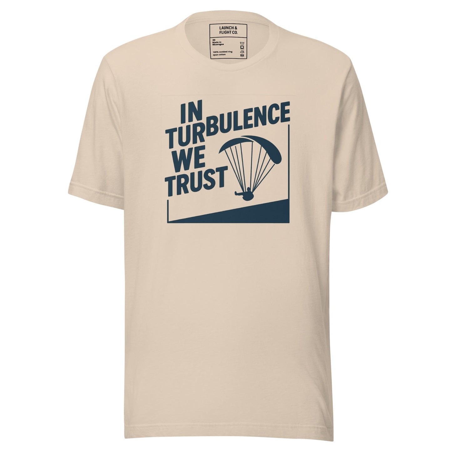 LAUNCH & FLIGHT CO. T-SHIRT Soft Cream / XS In Turbulence We Trust | Certified Bumpy Since Forever