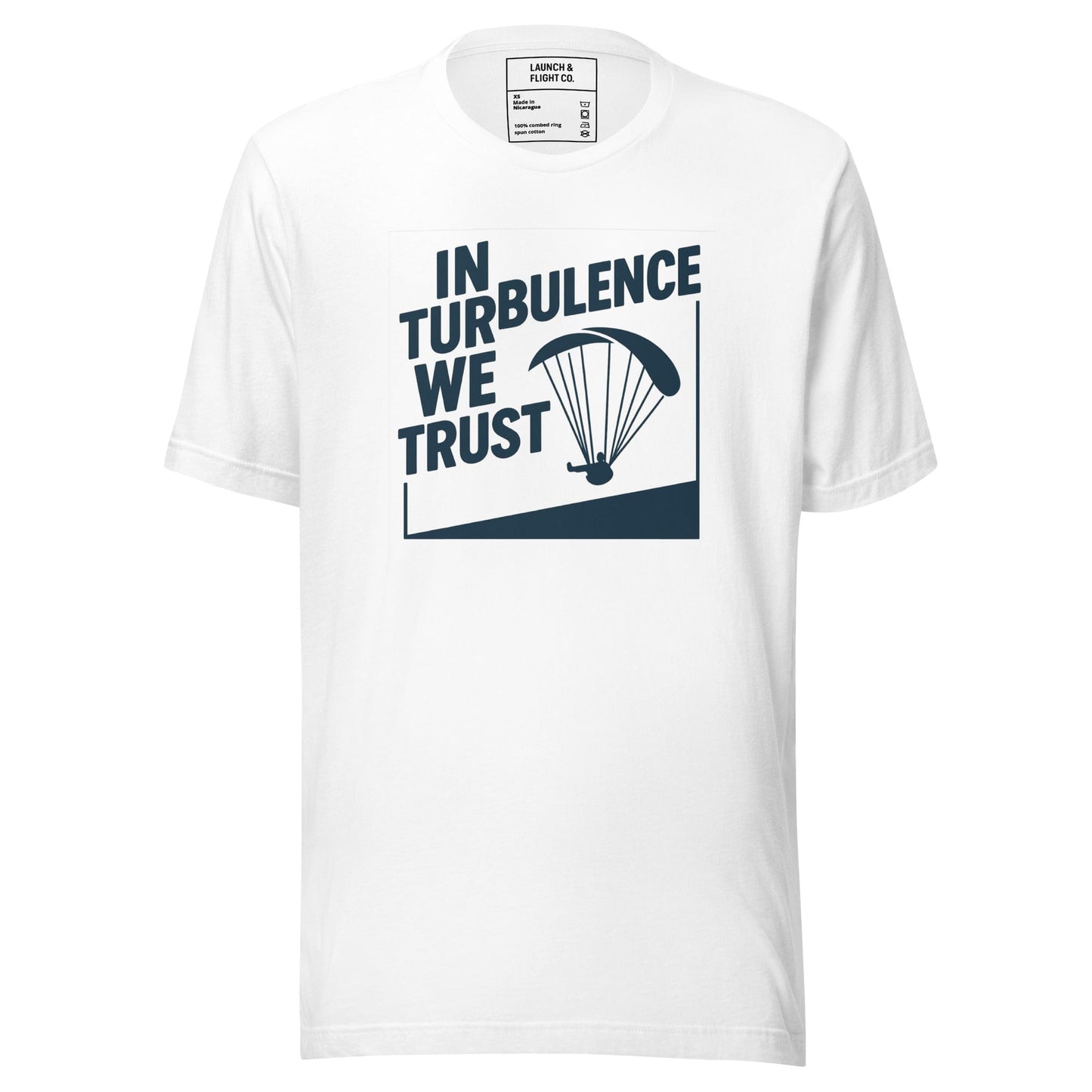 LAUNCH & FLIGHT CO. T-SHIRT White / XS In Turbulence We Trust | Certified Bumpy Since Forever