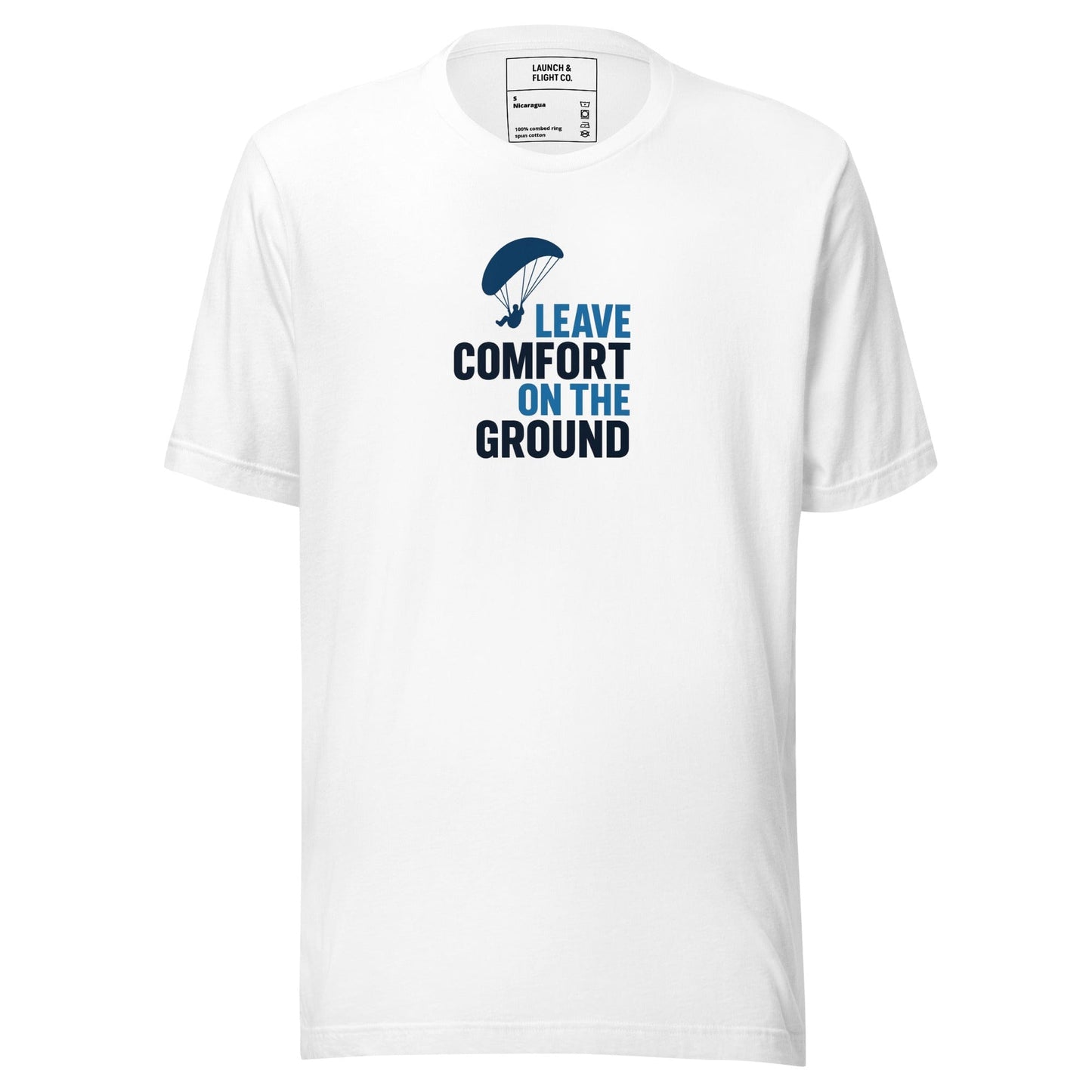 LAUNCH & FLIGHT CO. T-SHIRT White / XS Leave Comfort on the Ground | Paragliding T-Shirt