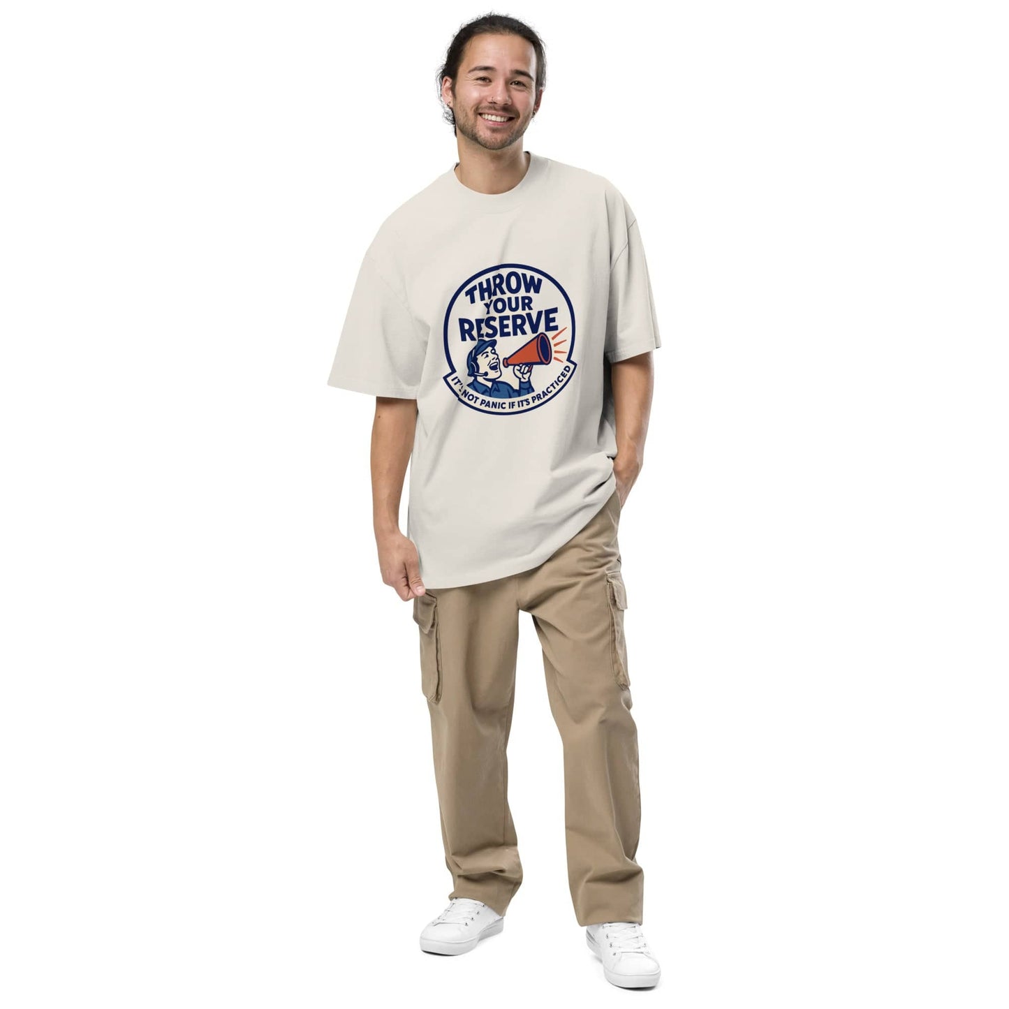 LAUNCH & FLIGHT CO. Throw Your Reserve. It’s Not Panic If It’s Practiced. | Oversized SIV T-Shirt