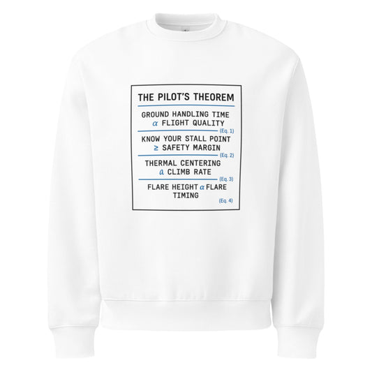 LAUNCH & FLIGHT CO. White / S Pilot’s Theorem Sweatshirt | Comfortable at Any Angle of Attack